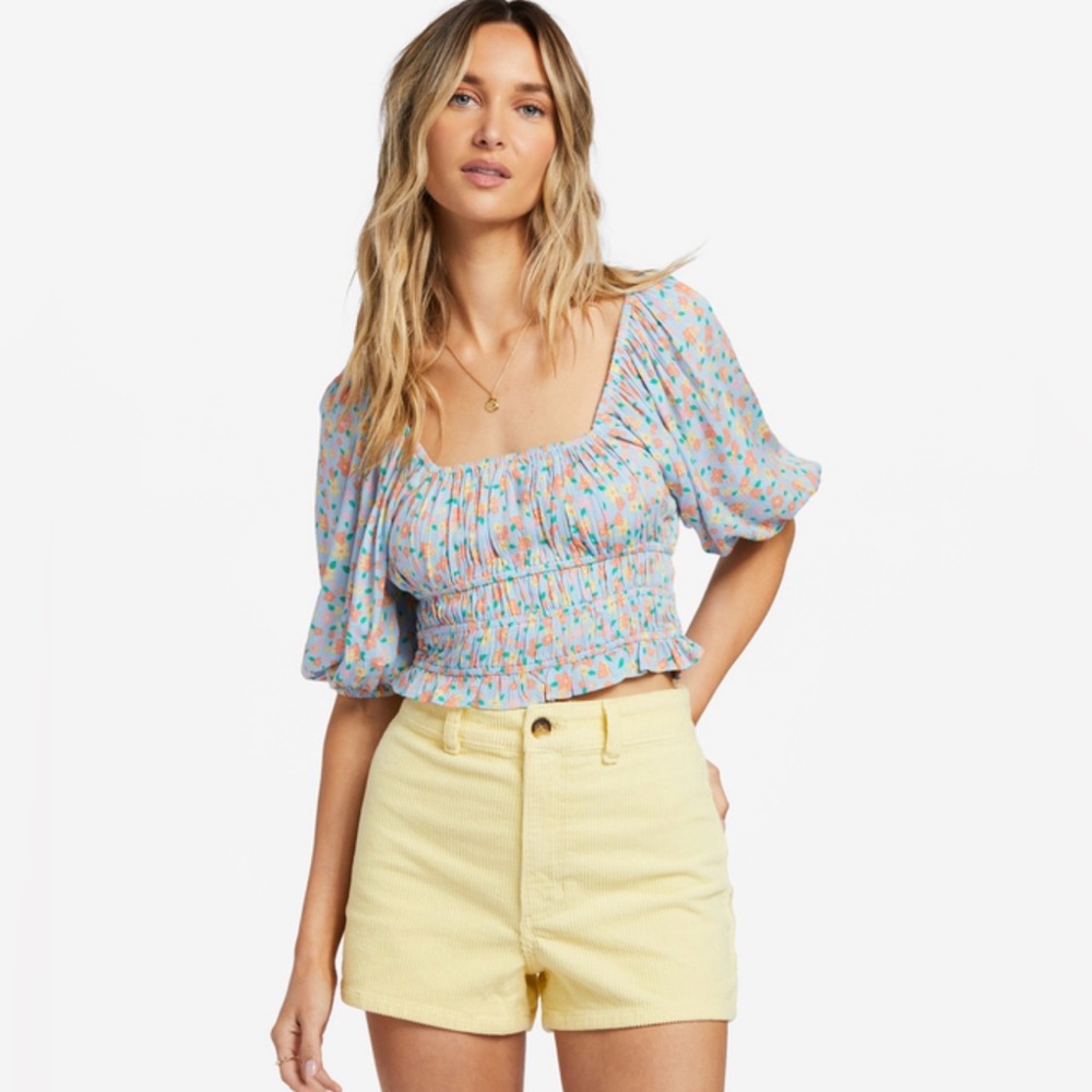 BILLABONG CROP TOP PUFF SLEEVES